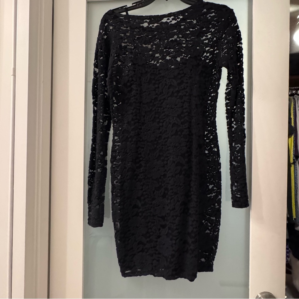 Anthropologie lacy long sleeved dress and slip - Picture 2 of 6